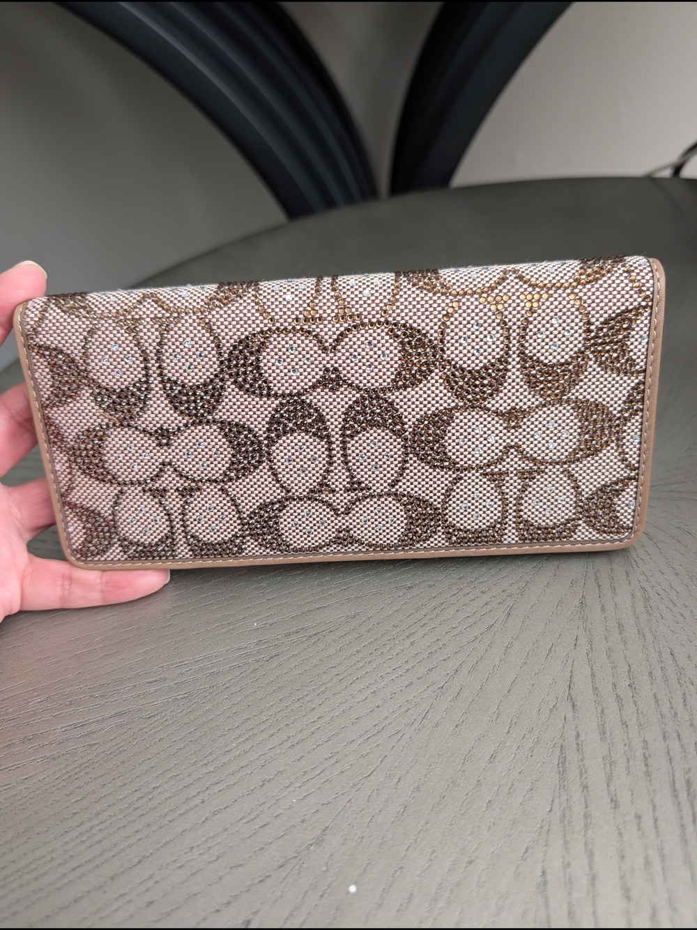 Coach Signature Beige/Brown Continental Wallet